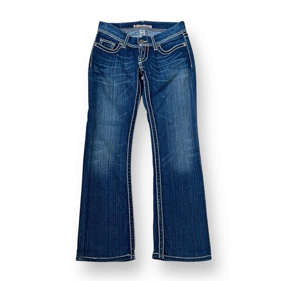 BKE Vintage Stella Slim Bootcut Jeans Thick Stitch Low Rise Stretch Womens 26 - Picture 1 of 13